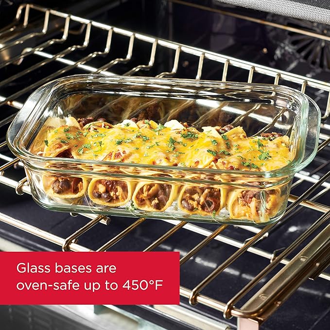 Glass Food Storage Containers, 3.2 Cup, Set of 4, BPA-Free, Leak-Proof, Clear